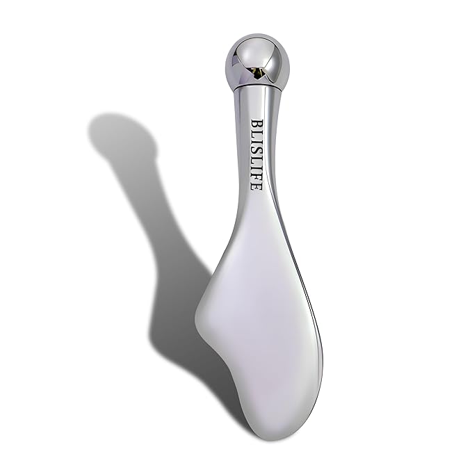 Mini Eye Care Stick, Facial Roller to Eliminate Eye Puffiness, Lighten Wrinkles, Gua Sha Beauty Skin Care Tool, On-The-go Facial Care Massager for Women (Zinc Alloy)