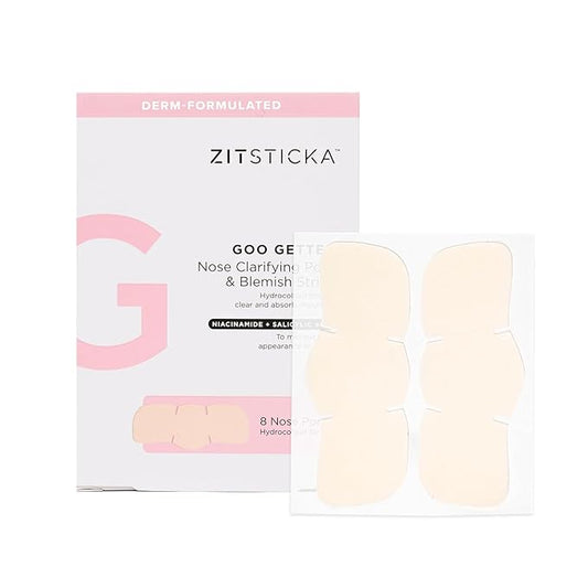 ZitSticka Hydrocolloid Surface Area Pimple Patches for Face - Clarifying Pore & Blemish for Large Zit T-Zone Coverage - Zit Sticker Absorbs Oil, Unclogs Pores, & Targets Clusters (NOSE PACK 8PC)