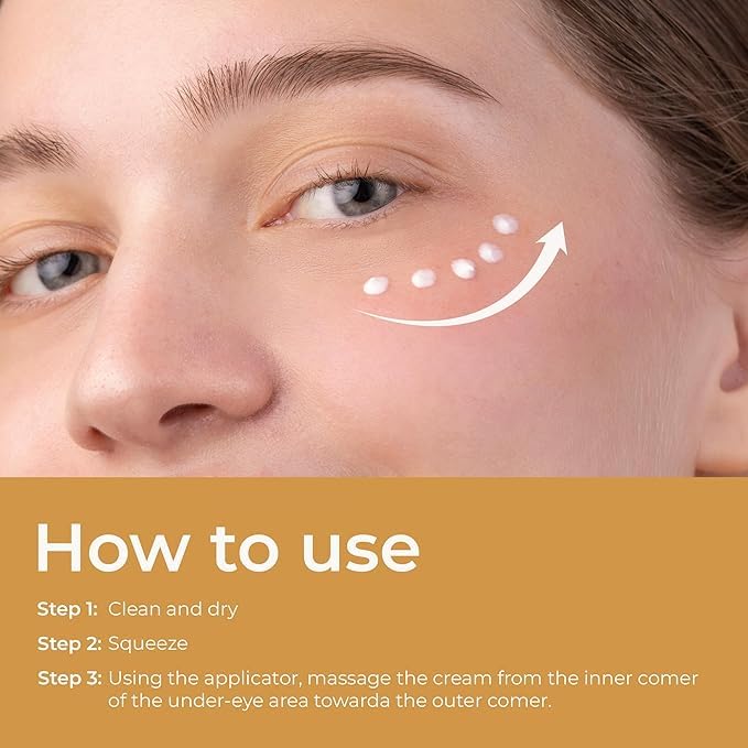 ABERA Natural Repair Eye Cream with Set 15 Eye Masks, Minimizes Under Eye Bags & Dark Circles, Reduce Puffiness, Wrinkles and Fine Lines, 0.5 fl oz