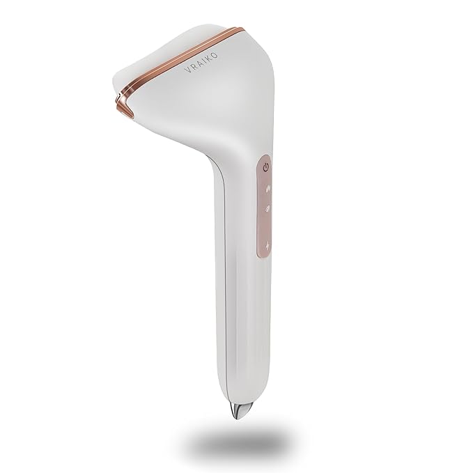 Aurora-X Handheld Gua Sha Device, White Jade Neck Face Massager with Thermal, Vibration and Acupressure Tail, for Face Sculpting Anti-Aging and Relaxation at Home