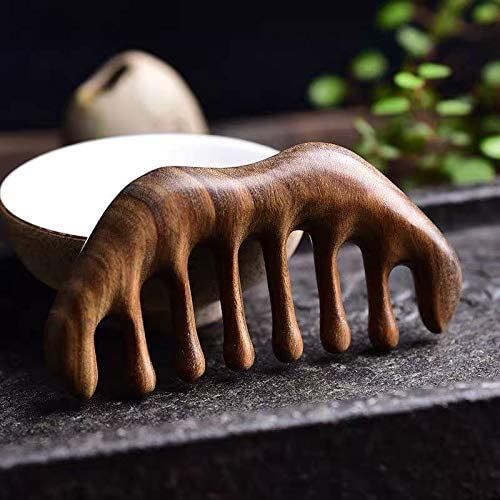 Wooden Comb,Scraping Scalp Massage Comb,Natural Wood Wide Tooth Hair Comb,Handheld No Static Head Massage Tool Meridians Massager for Head Caring Relaxation Acupoint Massage.