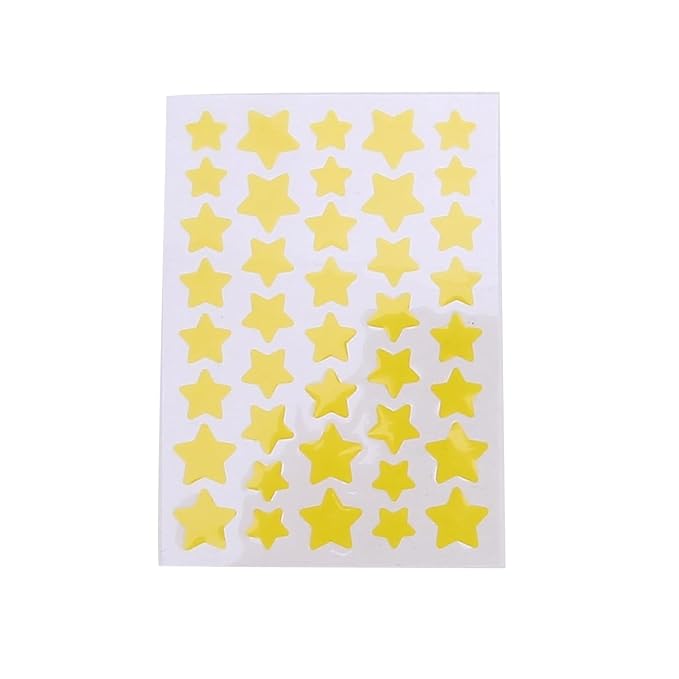 10 Sheets/Pack (400 Capsules) Pimple Patches for Face,Hydrocolloid Acne Patches Star Pimple Patches for Healing,Cute Star Face Stickers Zit Patch,Pore Cleansing Strips,Treatments and Masks (Yellow)