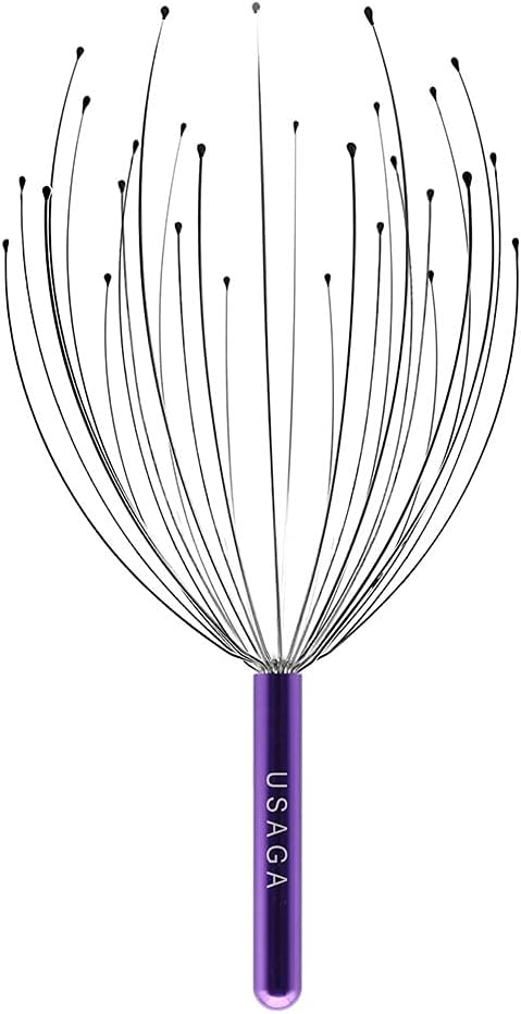 USAGA 28 Fingers Head Scratcher, Head Massager, Scalp Massager for Scalp Body Relaxing (Purple)
