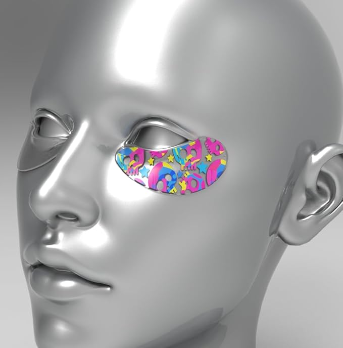 Black Wings 6 Pairs Silicone Eye Patches with Self-Adhesive Design - Cute Bear & Rabbit Inspired Eye Care Patches (Mix 6 pairs)