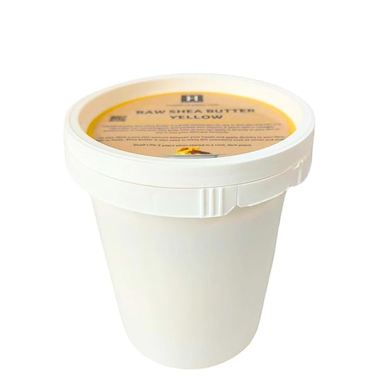 HalalEveryDay Yellow Shea Butter from Ghana – Raw & Unrefined – 24oz Tamper-Proof Jar | Natural African Shea Butter for Skin, Hair, Body, DIY Body Butters, Lotions, and Hair Care | Ready to Use