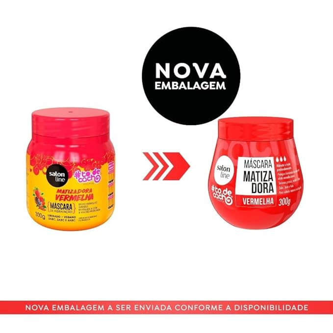 Salon Line - Linha #ToDeCacho (Matizadora) - Mascara Vermelha 300 Gr - (#ImWithCurls (Brassiness) - Red Mask Net 10.58 Oz)