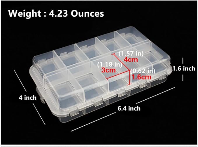2x Small Hard Fishing Tackle Box Portable Case Hooks Lure Baits Storage Box Containers For Storing Swivels Jigs Hooks Sinker,20 Compartments (White)