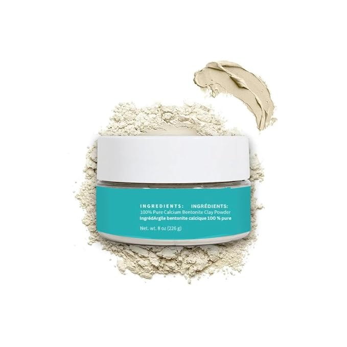 Organic Calcium Bentonite Clay Toothpaste (1.41oz), Aztec Clay Tooth Powder, Food Grade Bentonite Clay, Dental Care Powder Travel Size