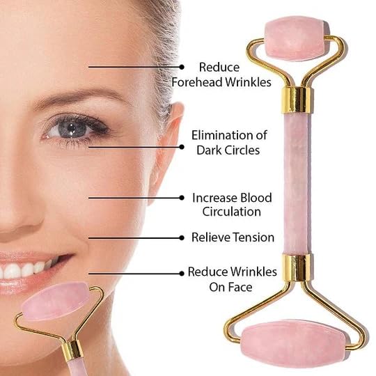 Rose Quartz Roller and Gua sha Set | Reduces Wrinkles, Fine lines and Dark Circles | Pink Jade Roller | Anti-aging Massager for Skin Toning and Tightening for Face, Eyes, Neck