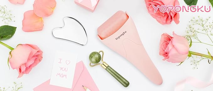 Gua Sha Facial Tools,Ice Roller for Face,Face Roller & Massager Guasha, Gifts Skincare Tools for Women,Stainless Steel Gua Sha Tools.