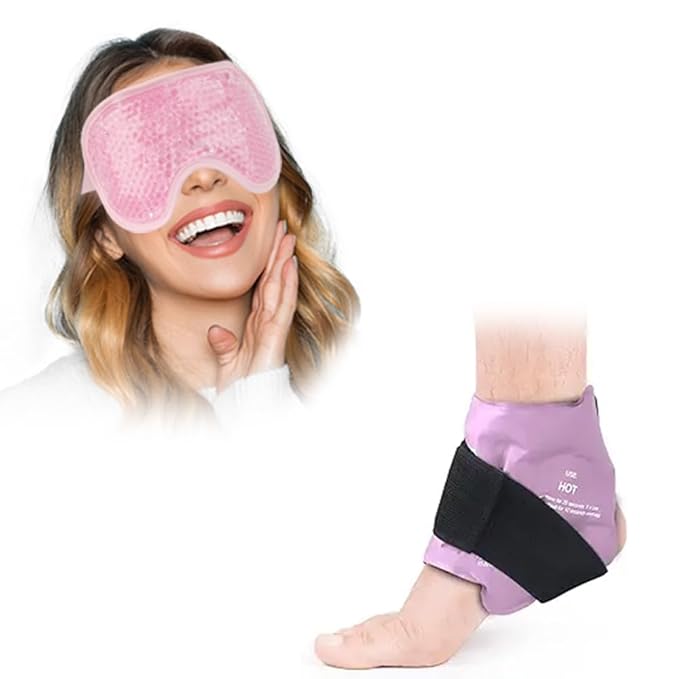 NEWGO Bundle of Cold Eye Mask and Ankle Ice Wrap