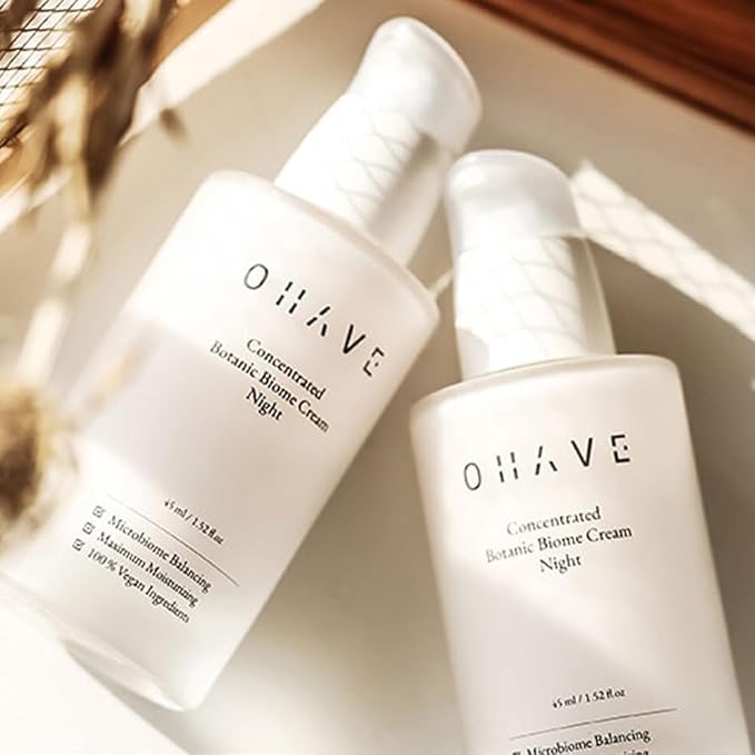 OHAVE Night Cream – Vegan Formula, Natural Ingredients, Skin Hydration & Firmness Care, Cruelty-Free, Dermatologist Tested - 45ml