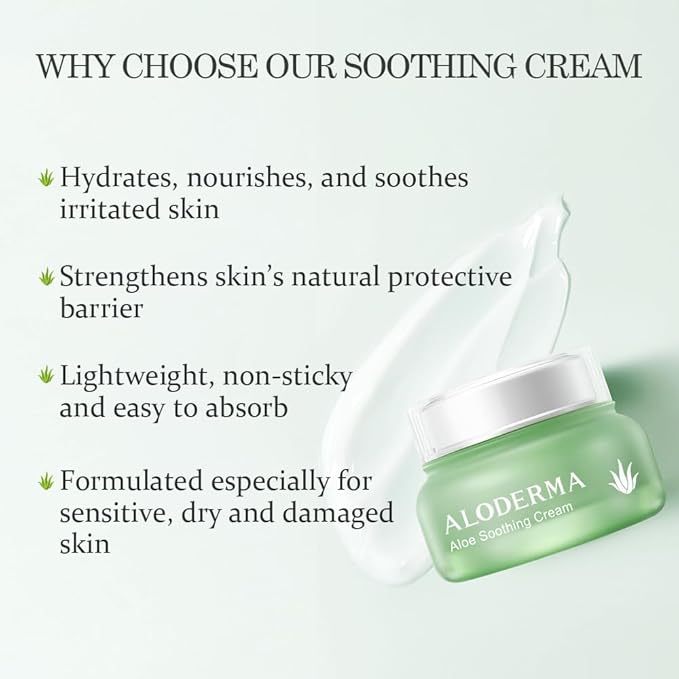 Aloderma Aloe Cream Set, 2 pieces - Brightening Eye Cream, Soothing Cream
