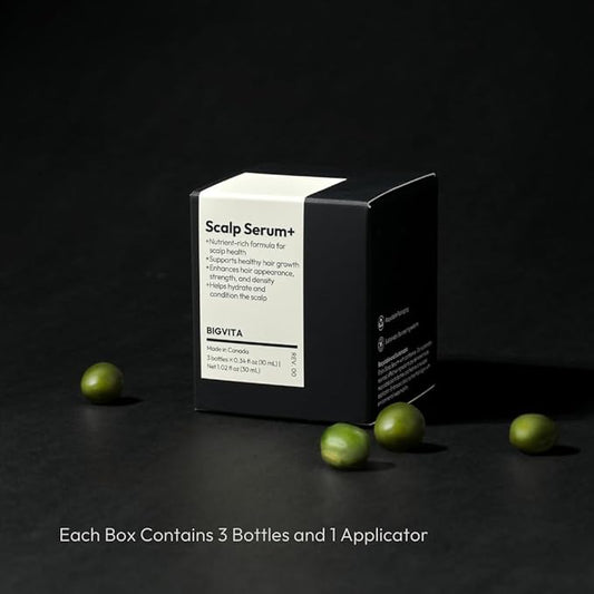 BIGVITA Scalp Serum + | Scalp Massager Applicator for Thicker, Fuller Hair | Hair Growth, Dry Scalp Relief | Biotin, AnaGain™, Centella & Natural Leaf Extracts | Soothes Itchy, Flaky Scalp