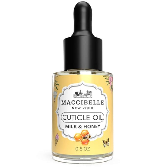 Maccibelle Cuticle Oil 0.5 oz - Heals Dry Cracked Cuticles (Milk and Honey, 0.5 Fl Oz)