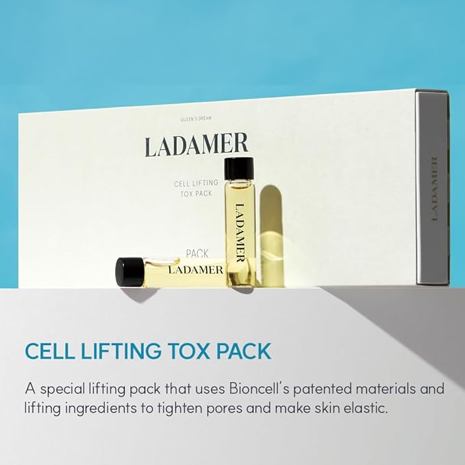 LADAMER-Tox Mask-Skin Tightening-Firming Essence-Faical lifting-Facial Cell Mask-Tox Pack Lift Moisturizing Pore Treatment Clinical Spa Cosmetic Premium Korean Skincare AHA Complex 0.1 fl.oz*10EA