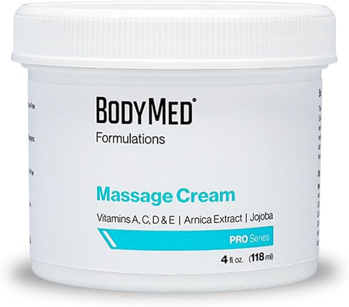 BodyMed Formulations Massage Cream, 4 oz. – Fragrance-Free, All-Natural Lotion for Massage Therapy – Leaping Bunny Certified – with Arnica Extract & Jojoba – Non-Staining, & Paraben Free