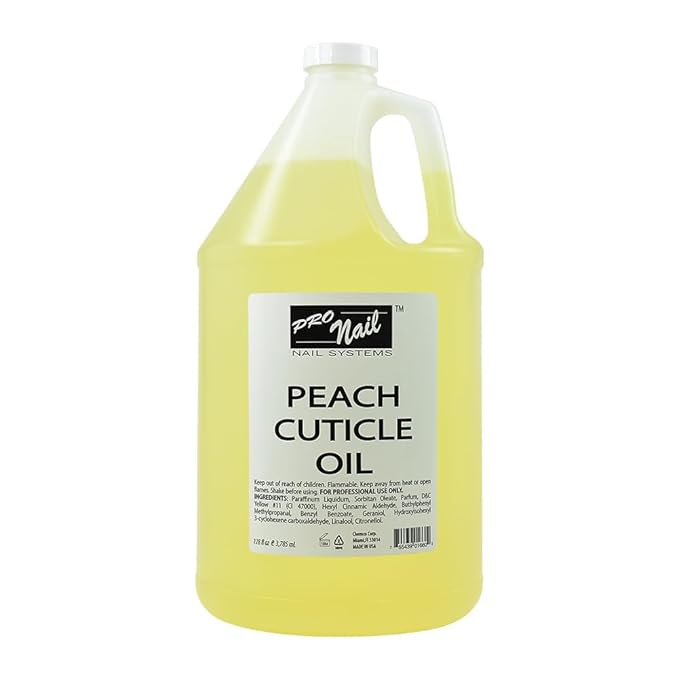 PRO NAIL - Cuticle Revitalizing Oil for Nails, Peach, 128 Oz - Professional Strength, Pedicure and Manicure - Moisturizes and Strengthens Nails and Cuticles - Soothing and Nourishing, Bulk