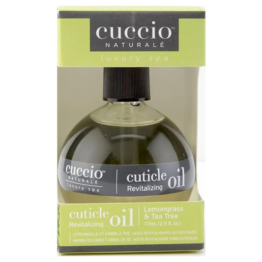 Cuccio Naturale Lemongrass & Tea Tree Cuticle Oil 2.3 Oz – Revitalizing Hydration Treatment with Vitamin E & Eucalyptus, Fast-Absorbing Formula for Dry, Cracked Cuticles and Healthy Nails