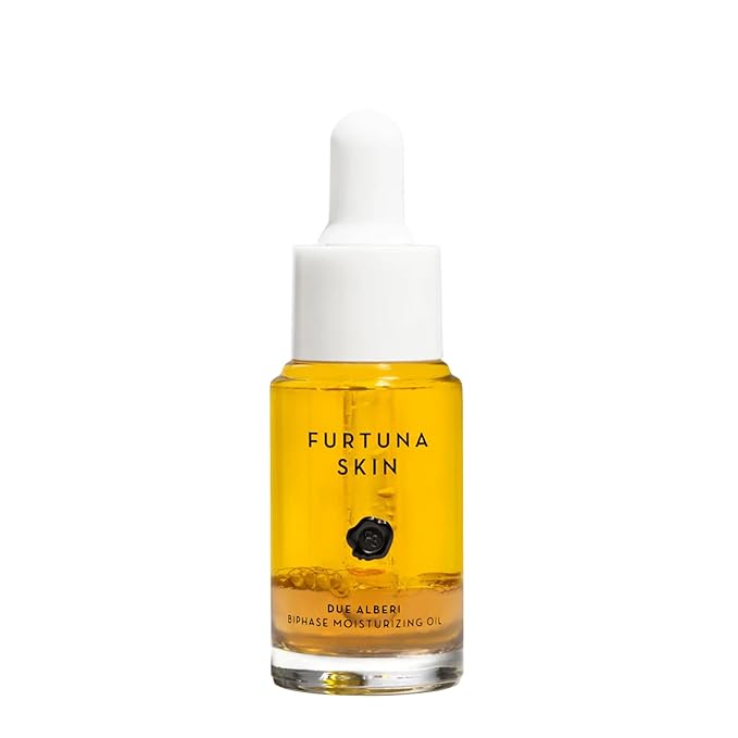 Furtuna Skin Biphase Moisturizing Oil - Hydrating, Plumping & Protecting Face, Neck, and Decollete Oil, Vegan & Cruelty-Free, Organic Olive Oil-Infused