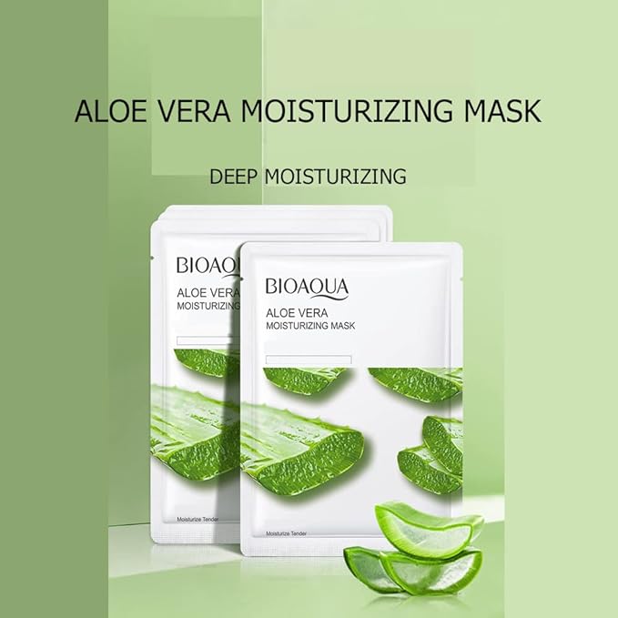 BIOAQUA Moisturizing Tender Face Mask Fruit Honey Green Tea Cucumber Avocado Blueberry Red Pomegranate Aloe Vera Facial Skin Care 25g x 8pcs
