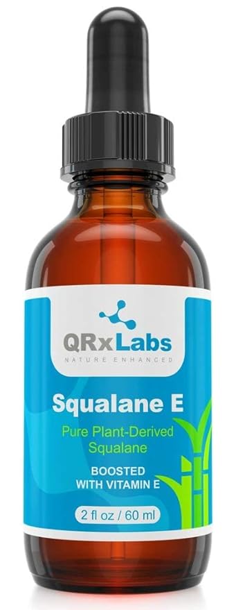 QRxLabs Pure Plant-Based Squalane Duo: Oil & Cream. Certified Organic ECOCERT/USDA, Sugarcane-derived. Nourishes Face, Body, Skin, & Hair - 2 fl oz / 60 ml eac