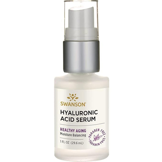 Swanson Hyaluronic Acid Serum - 1 fl Ounce (29.6 ml) - Moisturizing Serum for Skin Hydration and Youthful Appearance