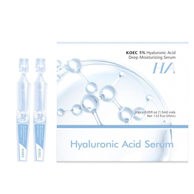 5% Hyaluronic Acid Serum,Acid Serum for Face,UltraHydrating Serum 5% Hyaluronic Acid Smoother Skin,Anti-Aging,Hyaluronic Acid Tubes Single-Use Vials Pre-makeup Skincare(1.5 ml*30)