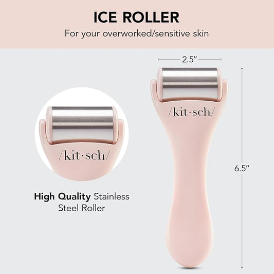 Kitsch Ice Roller for Face - Stainless Steel Ice Face Rollers for Women - Soothes Facial Puffiness, Sore Muscles, and Headaches | Self Care Gifts for Women - Terracotta