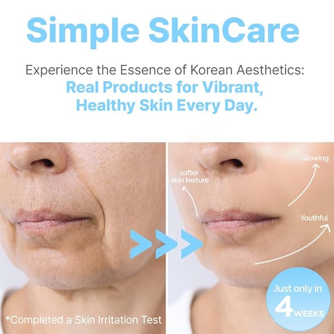 Korean Skin Care Set For Women - Gift For Women Korean Anti Aging Skin Care Products Lifting, Firmness & Hydration Essence, Mask, Booster & Ampoule Set for Radiant Smooth Looking Skin