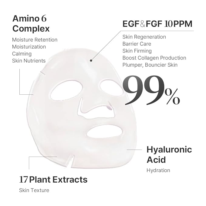 EGF FGF Ampoule and Mask Set, Firming, Anti Aging, Skin Elasticity, Skin Repair, Korean Skincare