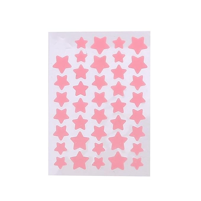 10 Sheets/Pack (400 Capsules) Pimple Patches for Face,Hydrocolloid Acne Patches Star Pimple Patches for Healing,Cute Star Face Stickers Zit Patch,Pore Cleansing Strips,Treatments and Masks (Pink)