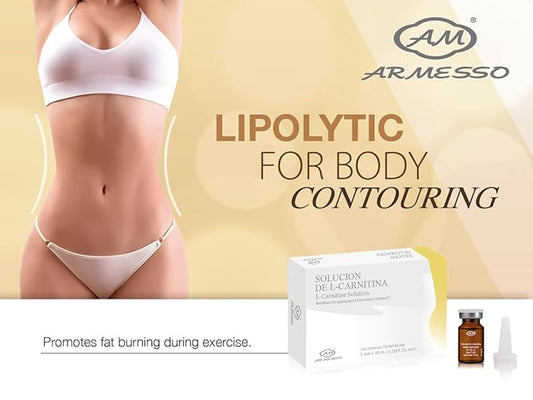 | L-Carnitine Solution NF – Fat Appearance & Body Sculpting Serum | With 20% L-Carnitine & Zingiber Zerumbet Extract | For Professional Cosmetic Use Only | 5x10mL Vials