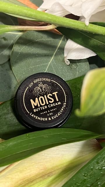 Moist Shea Butter Cream | Lavender & Eucalyptus | SMALL (1oz) | Organic Body Butter | Hand & Body Moisturizer | Clean Skincare | Aids Dry Skin | Lasting Moisture | Rich & Velvety Texture