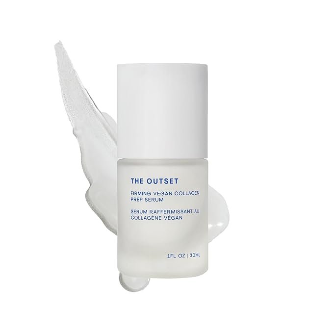 The Outset Firming Vegan Collagen Prep Serum - Gentle, Fragrance Free Multi-Benefit Serum - Hydrating, Brightening, Plumping and Anti-Aging - Clean, Vegan, Gluten Free - All Skin Types - 1 fl oz