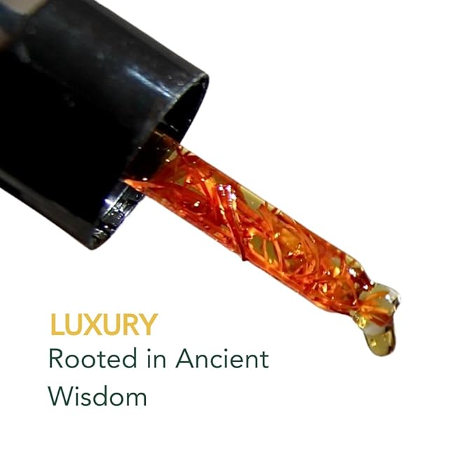 24K Gold Saffrom Serum - Natural, Vegan Anti-Aging Face Serum for Radiant Skin, Deep Hydration & Skin Repair, Ayurvedic with Saffron, Rose, Lavender & Pumpkin Seed (0.68 oz)