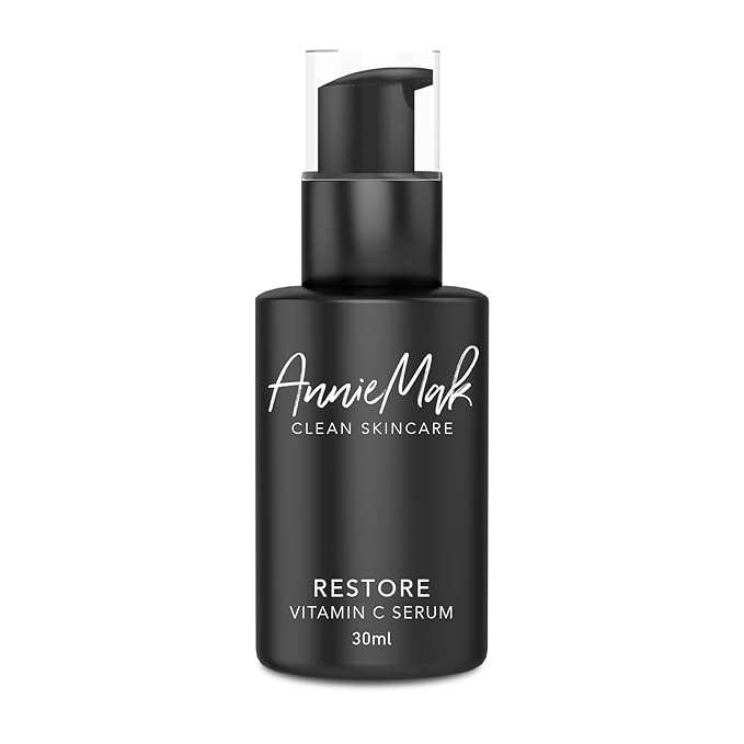 AnnieMak Restore Vitamin C Serum for Face with Hyaluronic Acid, Vitamin E & Patented Ingredients for Skin Tightening & Brightening, Facial Skincare for Fine Line & Wrinkle, Promotes Collagen (1 fl oz)