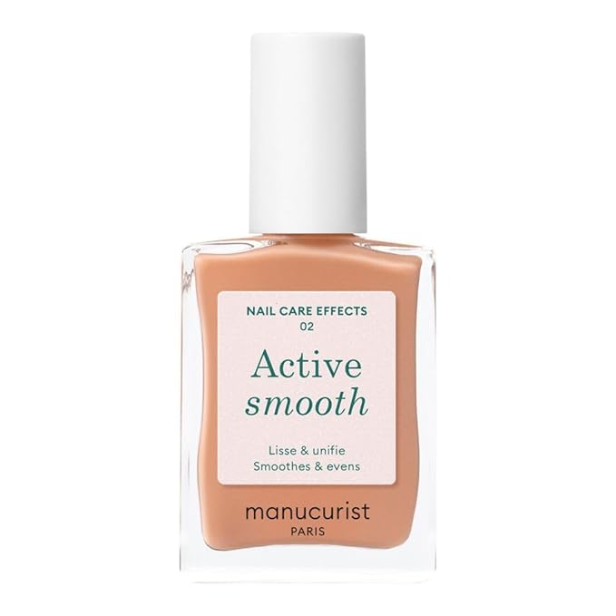Manucurist Active Smooth 02 Nail Concealer Polish & Care - 2 in 1 Nude Nail Polish : Nail Strengthener and Growth - Nail Concealer - Ridge Filler for Nails - Natural Nail Polish - Golden Finish