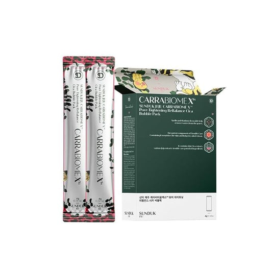 SUNDUK Jeju Carrabiome X Pore Tightening ReBalance Bubble Pack Remove Black Heads Pore Deep Cleaning (4G*12EA) (CiCa)
