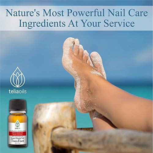 Teliaoils Oregano Healthy Nails Synergy Oil Blend - Maximum Strength Repairing Oil For Toenail Conditions, Discoloration, Yellow Brittle Nails - Natural Solution For Thick, Strong Nails - 0.33 Oz