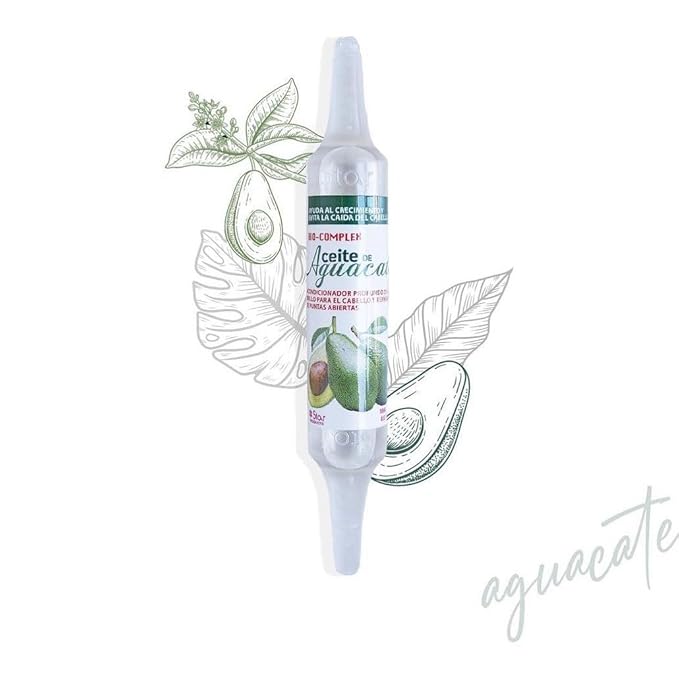 Biocomplex Avocado Oil Ampoules 12 Pack – 0.61 oz Each, Deep Nourishing Hair Treatment for Hydration, Repair, and Strengthening