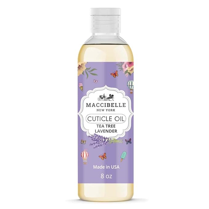 Maccibelle Cuticle Oil Refill Size for Dry Cracked Cuticles (Lavender 8oz)