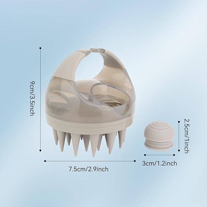 Scalp Massager with Shampoo Dispenser, for Stress Relax Hair Growth,Handheld Hair Silicone Brush, Gray