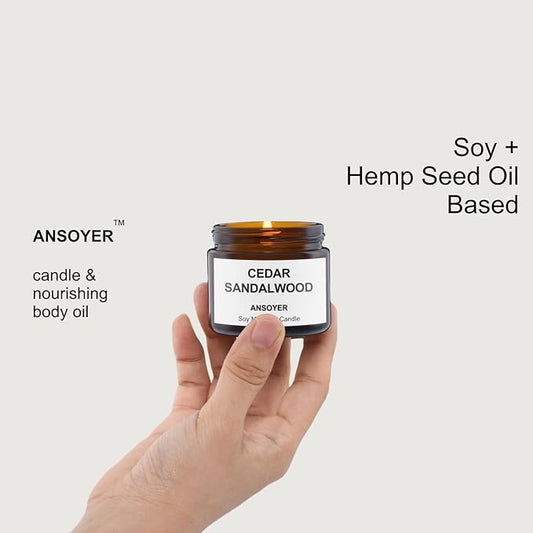 Massage Candle, Soy + Hemp Seed Oil Based - Body Oil & Lotion Candle - Home SPA for Relaxation - 1.77OZ