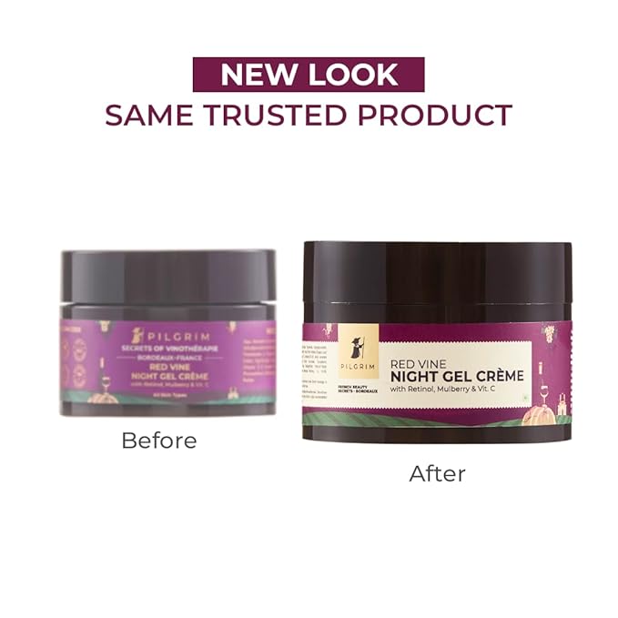 Red Vine Night Gel Crème | Anti-Aging Night Cream with Vitamin C, Retinol & Mulberry | Reduces Wrinkles & Fine Lines | Hydrates, Restores & Improves Skin Texture | 1.76 Oz (50g)