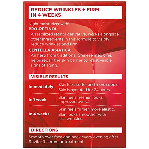 L'Oreal Paris Revitalift Anti-Wrinkle and Firming Face Night Cream, Pro Retinol 1.7 oz