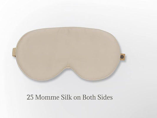 Premium 25 Momme Mulberry Silk Eye Mask for Sleeping (Vanilla Ice)