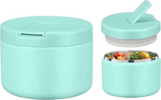 12oz Food Thermo for Hot Food Insulated Vacuum Soup Jar with Buckle Lid, Stainless Steel Wide Mouth Leak Proof Lunch Container