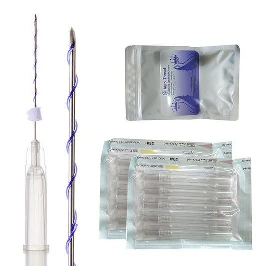 Pdo Thread(Mono screw 27G 50MM) For Face Lift/Whole Body Lift Mono Screw Type/Pdo Mono Screw Thread Sharp 27G 50mm (50pieces)