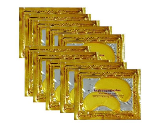Hitece 10/20/30/50/60/80/100 Pairs Wholesale New Crystal 24K Gold Powder Gel Collagen Eye Mask Masks Sheet Patch, Anti Ageing Aging, Remove Bags, Dark Circles & Puffiness, Skincare, Anti Wrinkle.